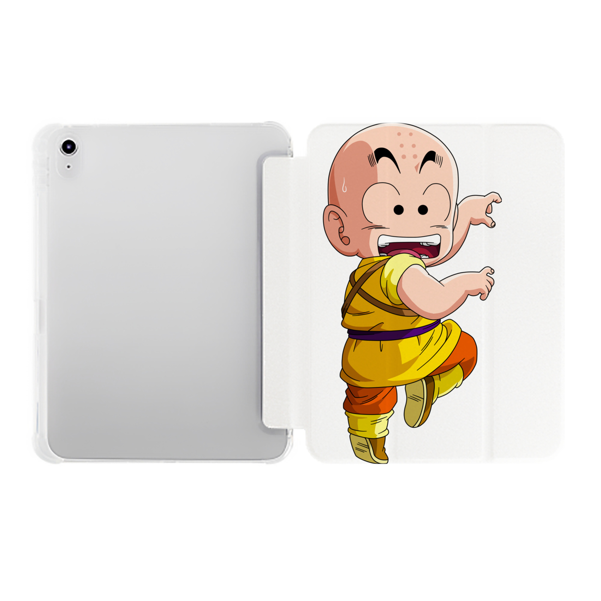 （画像用） ドラゴンボール クリリン DRAGON BALL krillin IPad ケース ペン収納付き 三つ折りスタンド PUレザー×シリコン 対応機種9.5/10.5/10.9インチ